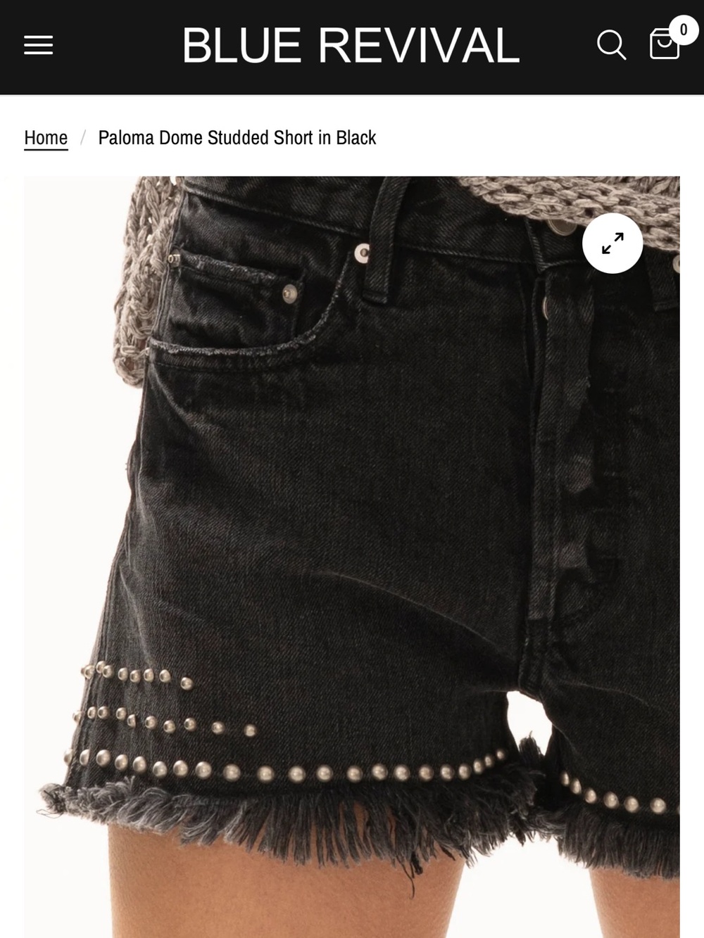 Blue Revival Black Jean Shorts